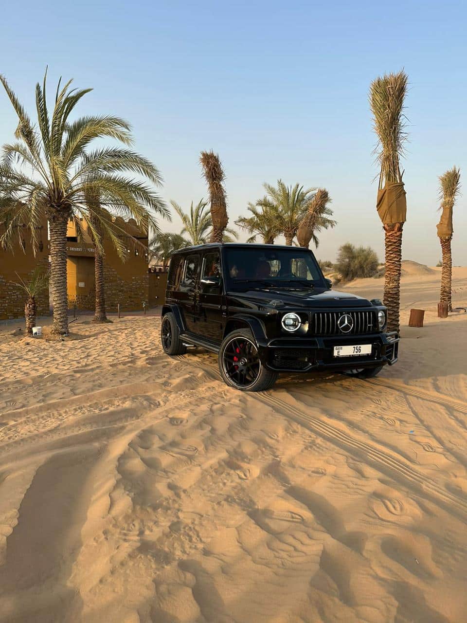 Mercedes-Benz G-Class parked in Dubai desert during VIP safari