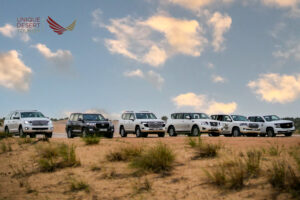 Blogs Evening safari Dubai vehicles in the desert showcasing luxury and adventure experiences